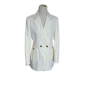 Michele Negri NWT double breasted blazer jacket suede buttons euro size 48 US L